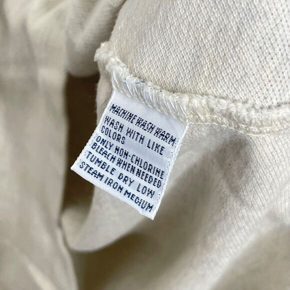 Polo by Ralph Lauren Cotton Pullover XXL Cream Long Sleeve Shirt Preppy Logo - Picture 7 of 7